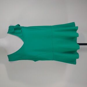 Eloquii Green Ruffle Flare Sleeveless V-Neck Tank Top Shirt Blouse Size 14